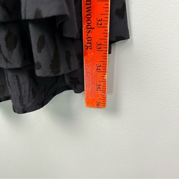 RAILS Jasmine Dress Ash Cheetah Mini Long Sleeve Button Details Tiered Skirt S - Picture 5 of 13